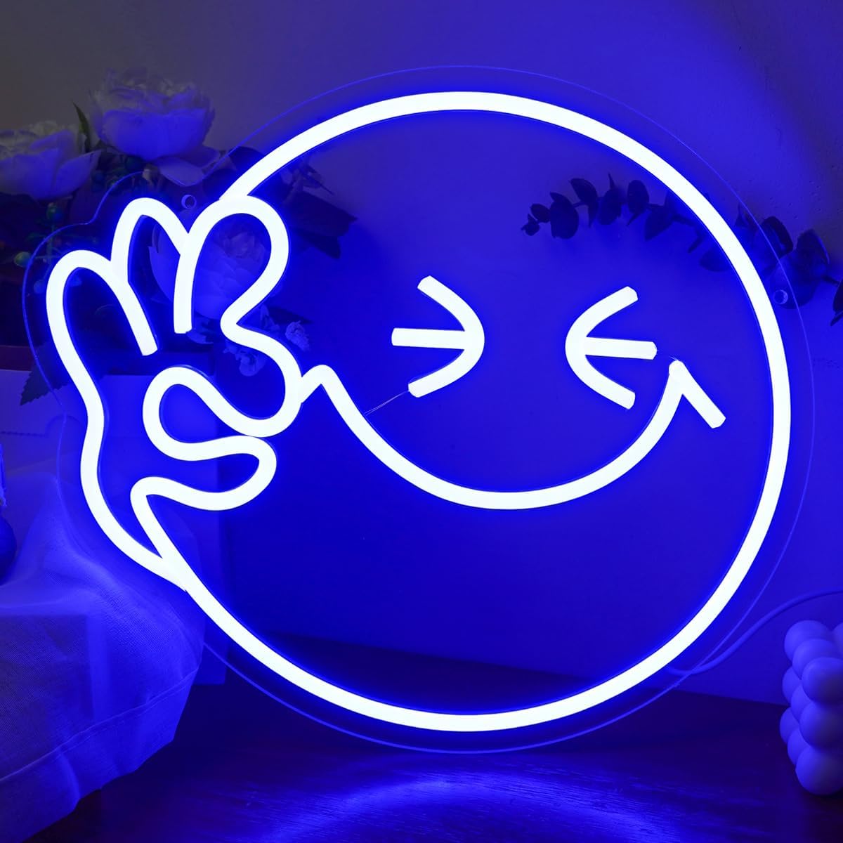 Home Decor Emoji - Emoji Smile OK неоновая вывеска USB