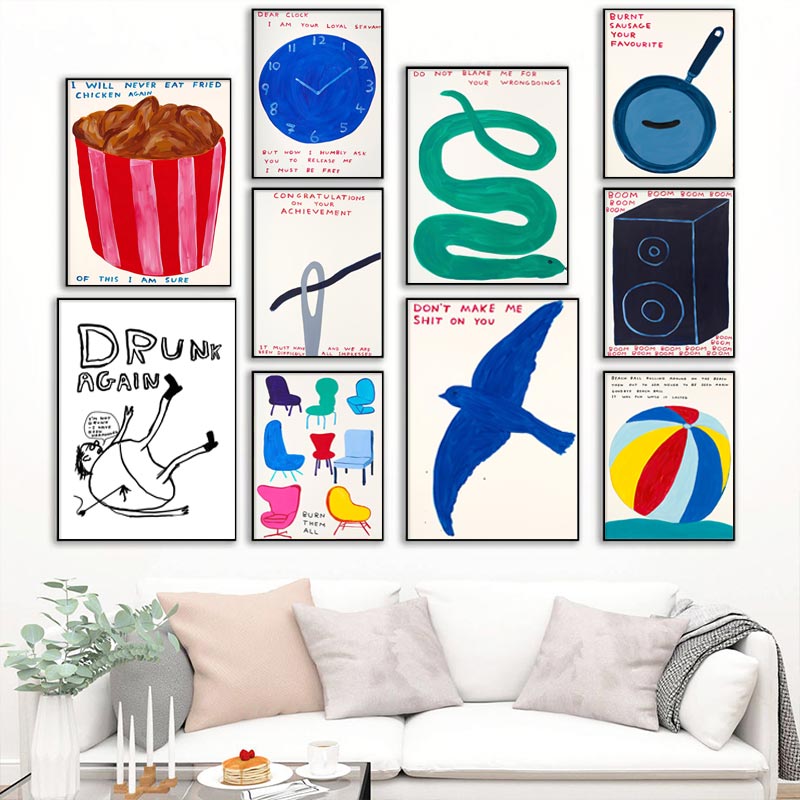 Home Decor Vietnam - Дэвид Шригли плакаты юмористическая сюрреалистическая настенная