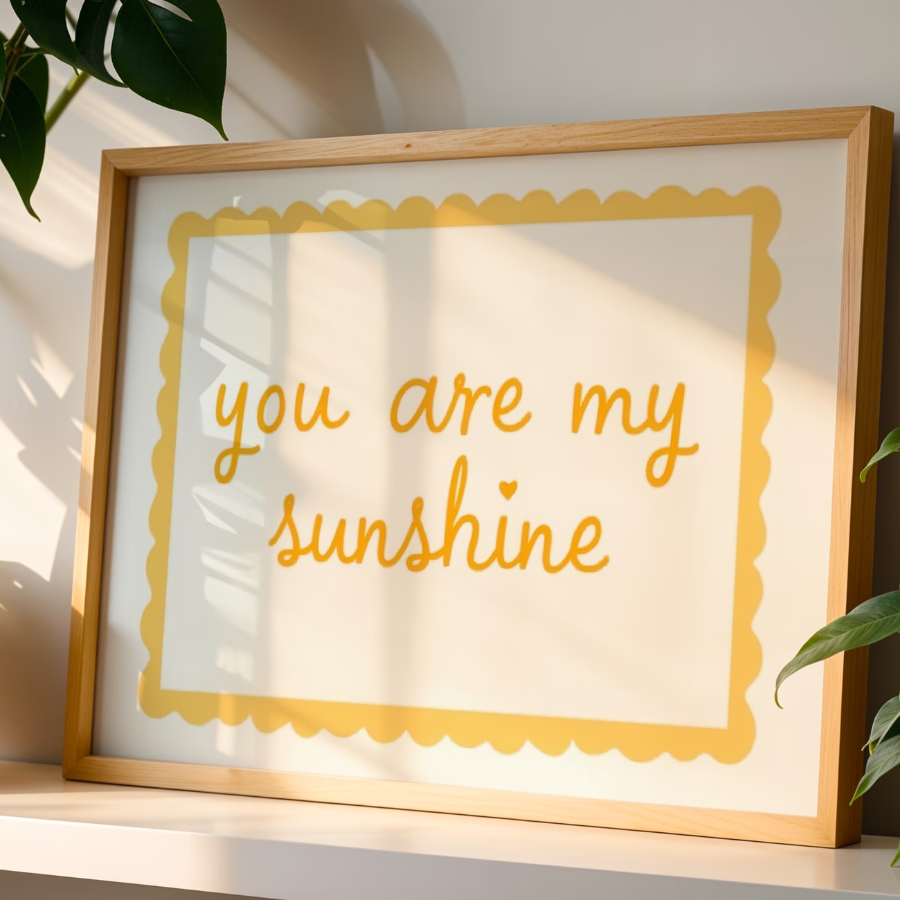 Home Decor Yellow - Современный настенный декор с цитатой 