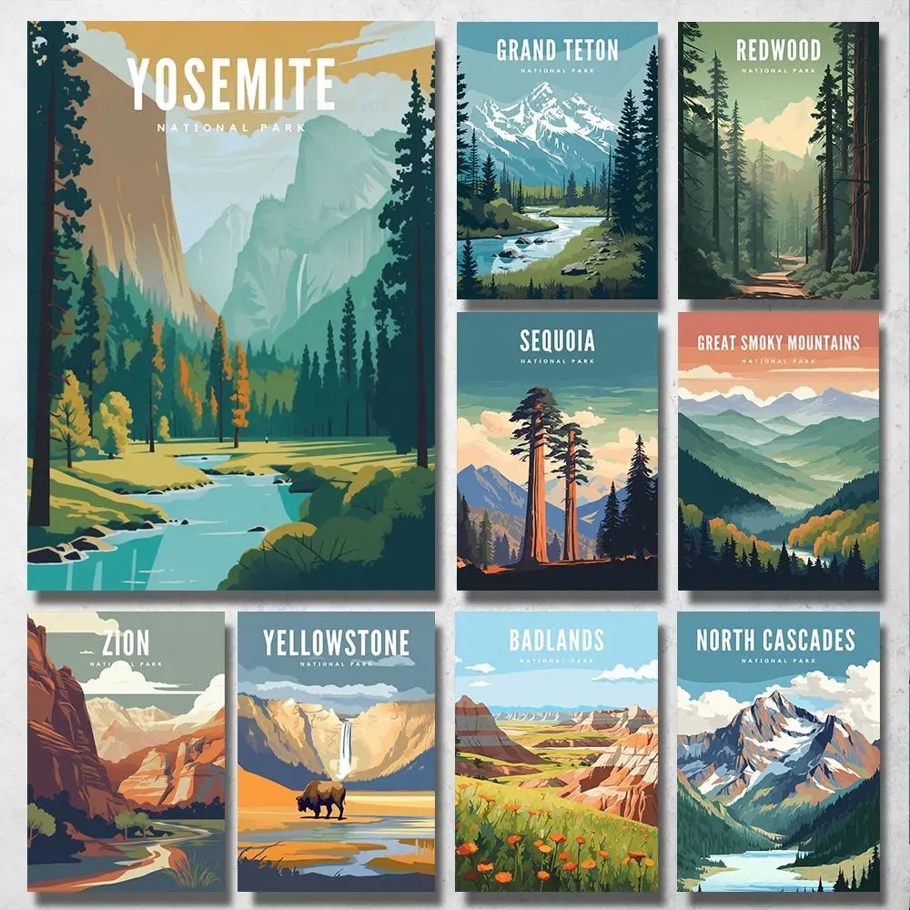 Home Decor Vietnam - Винтажный постер путешествия городской пейзаж Yosemite
