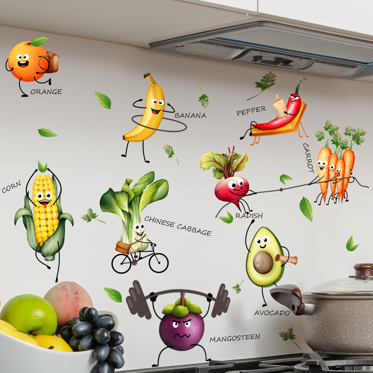 Мультфильм Emoji Fruit Наклейк – обзор и цена Home Decor Emoji