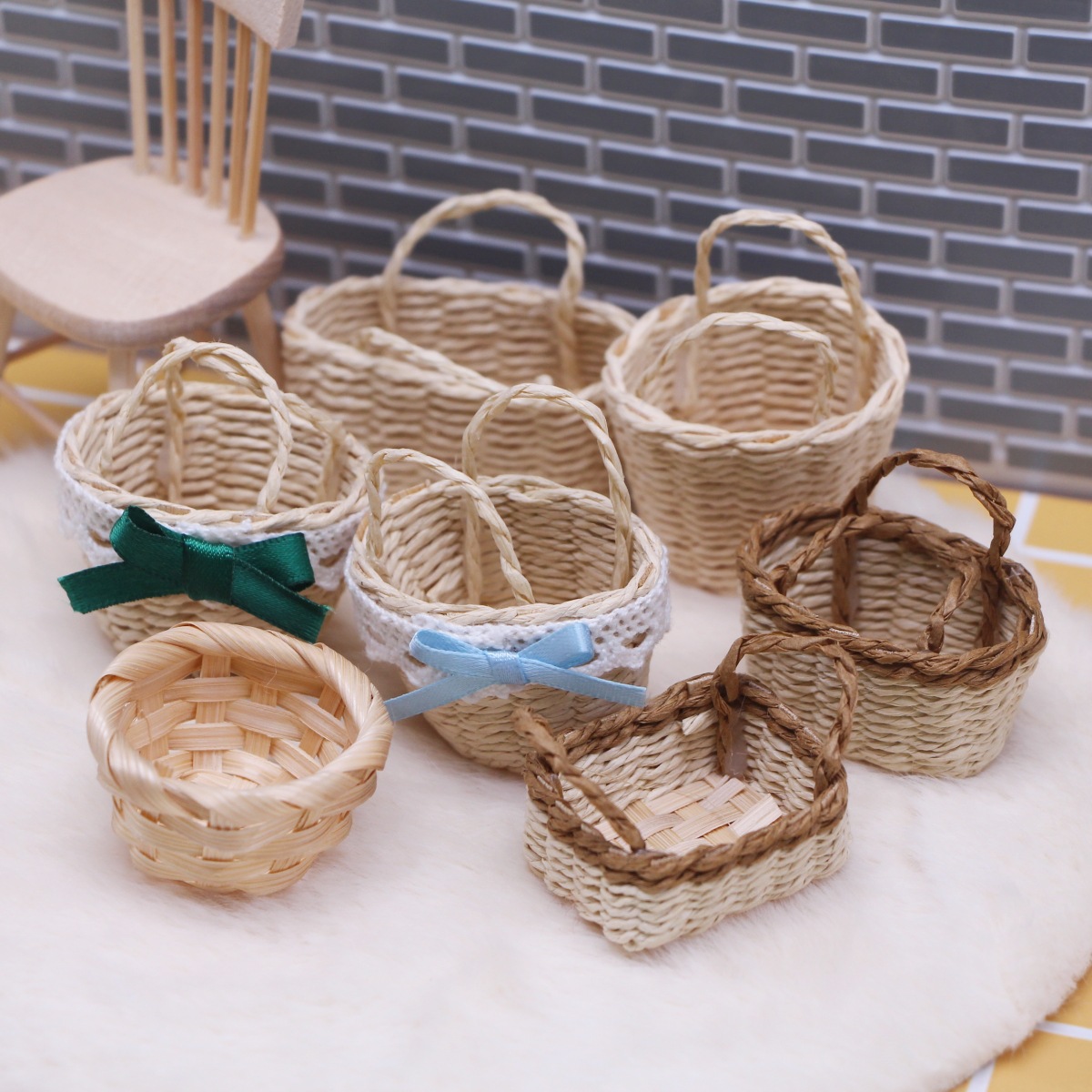 1 шт. кукольный домик ручной р – обзор и цена Rattan Plant Basket