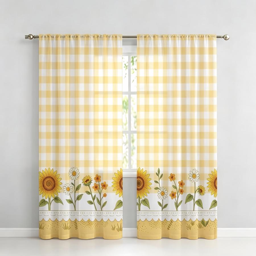 2 шт. Цифровые прозрачные штор – обзор и цена Home Decor Yellow