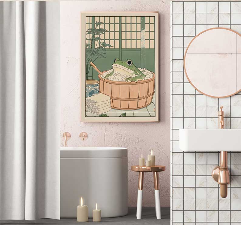 Японская лягушка в ванне, прин – обзор и цена Home Decor Vietnam