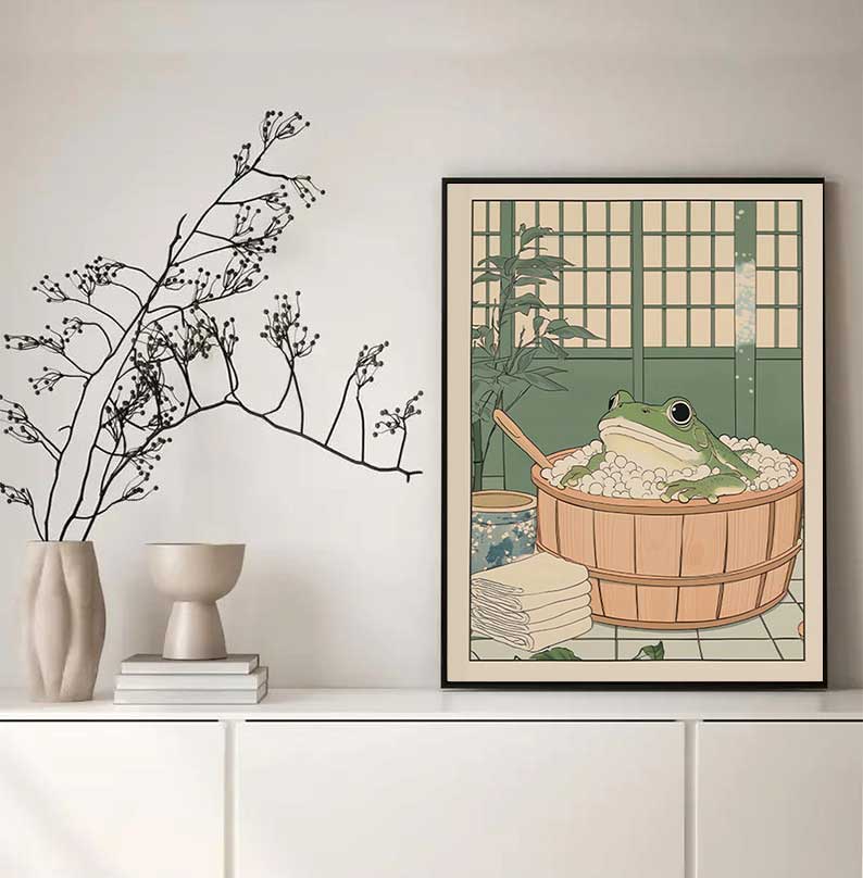 Японская лягушка в ванне, прин – обзор и цена Home Decor Vietnam