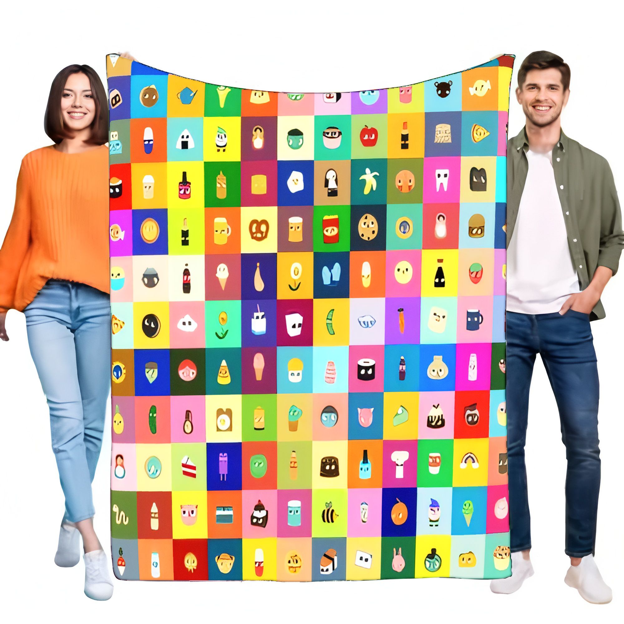 Яркое одеяло с сеткой и значко – обзор и цена Home Decor Emoji